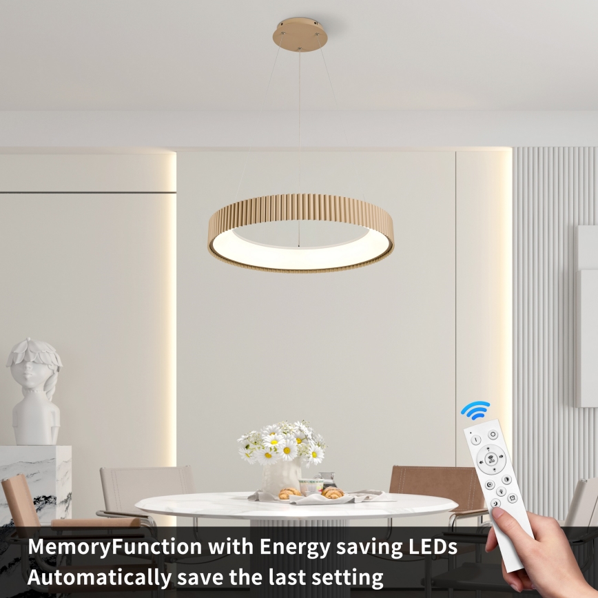Brilagi - LED prigušiva luster na sajli FALCON MODERN LED/54W/230V 3000-6500K prečnik 60 cm bež + daljinski upravljač
