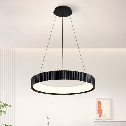 Brilagi - LED prigušiva luster na sajli FALCON MODERN LED/54W/230V 3000-6500K pr. 60 cm crna + daljinski upravljač