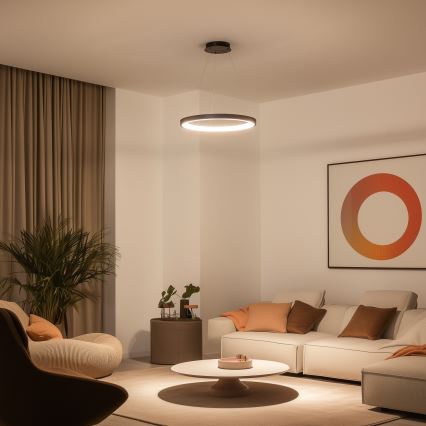 Brilagi - LED prigušiva luster na sajli FALCON SLIM LED/42W/230V 3000-6500K prečnik 50 cm crna + daljinski upravljač