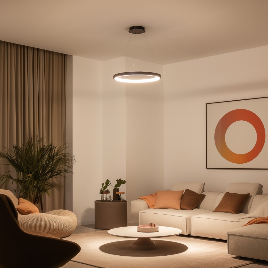 Brilagi - LED prigušiva luster na sajli FALCON SLIM LED/42W/230V 3000-6500K prečnik 50 cm crna + daljinski upravljač