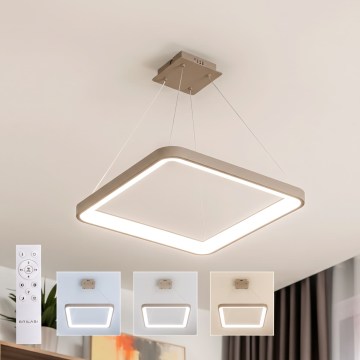 BRILAGI - LED prigušiva luster na sajli FALCON SLIM LED/50W/230V 3000-6500K 50x50 cm bež + daljinski upravljač