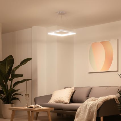 Brilagi - LED prigušiva luster na sajli FALCON SLIM LED/50W/230V 3000-6500K 50x50 cm bela + daljinski upravljač