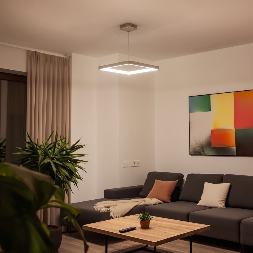 BRILAGI - LED prigušiva luster na sajli FALCON SLIM LED/50W/230V 3000-6500K 50x50 cm bež + daljinski upravljač