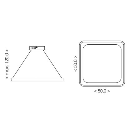 BRILAGI - LED prigušiva luster na sajli FALCON SLIM LED/50W/230V 3000-6500K 50x50 cm bež + daljinski upravljač