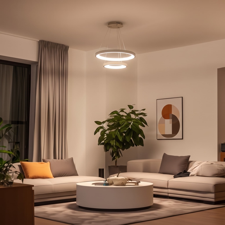 BRILAGI - LED prigušiva luster na sajli FALCON SLIM LED/68W/230V 3000-6500K pr. 50 cm bež + daljinski upravljač