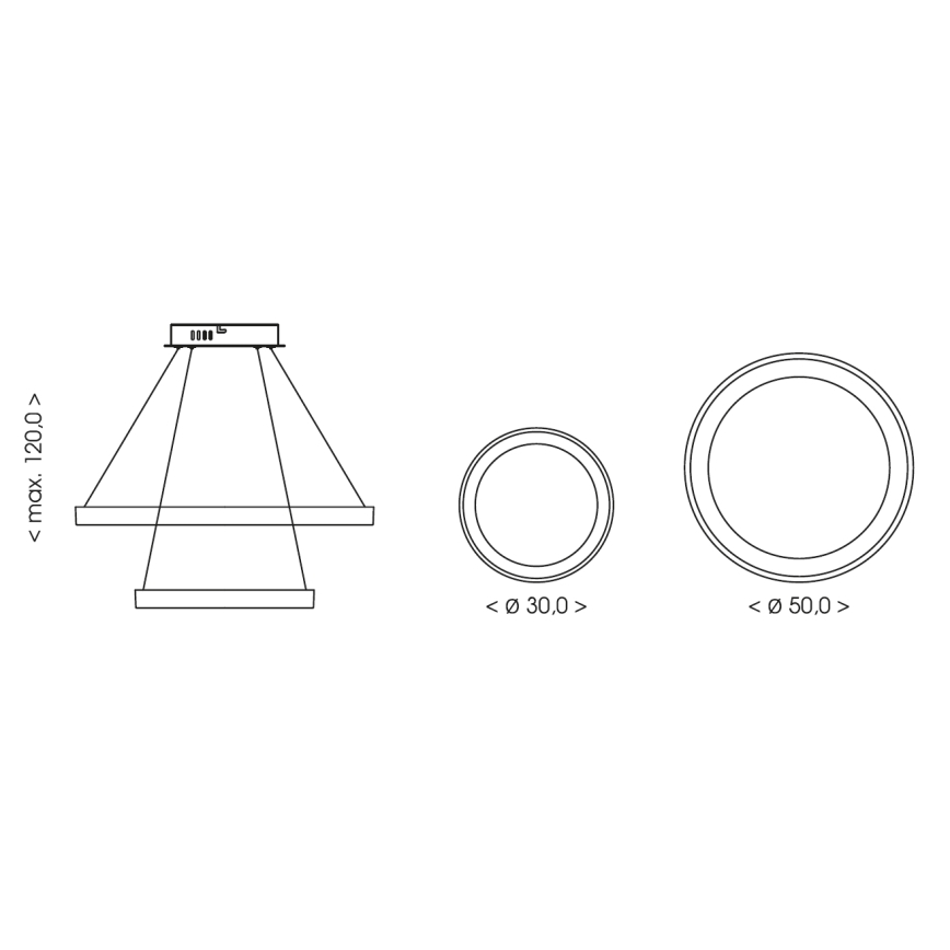 BRILAGI - LED prigušiva luster na sajli FALCON SLIM LED/68W/230V 3000-6500K pr. 50 cm bež + daljinski upravljač