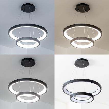 Brilagi - LED prigušiva viseći luster na sajli FALCON SLIM LED/68W/230V 3000-6500K prečnik 50 cm crna + daljinski upravljač
