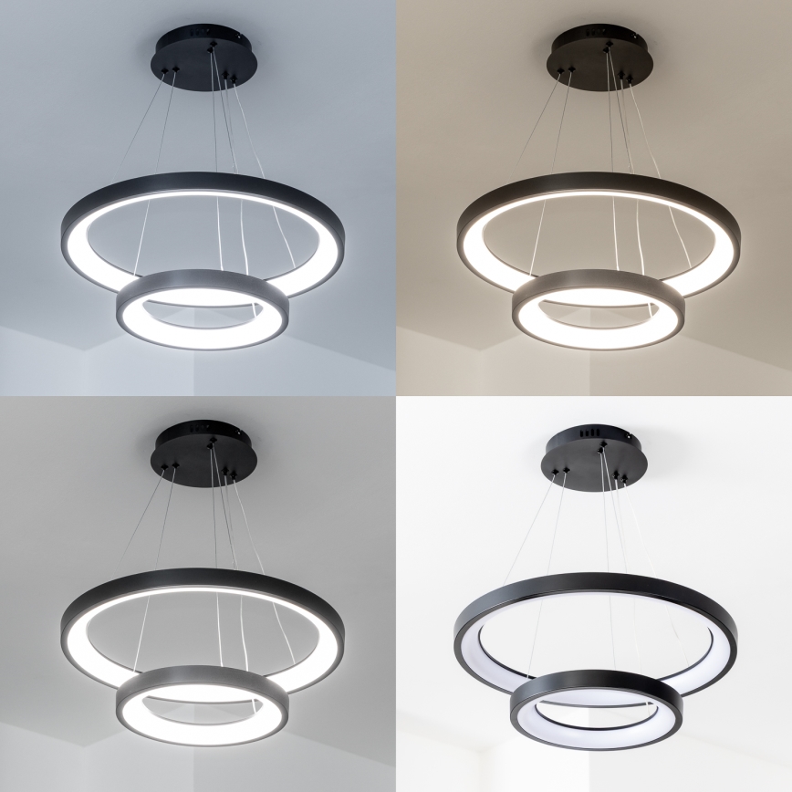 Brilagi - LED prigušiva viseći luster na sajli FALCON SLIM LED/68W/230V 3000-6500K prečnik 50 cm crna + daljinski upravljač