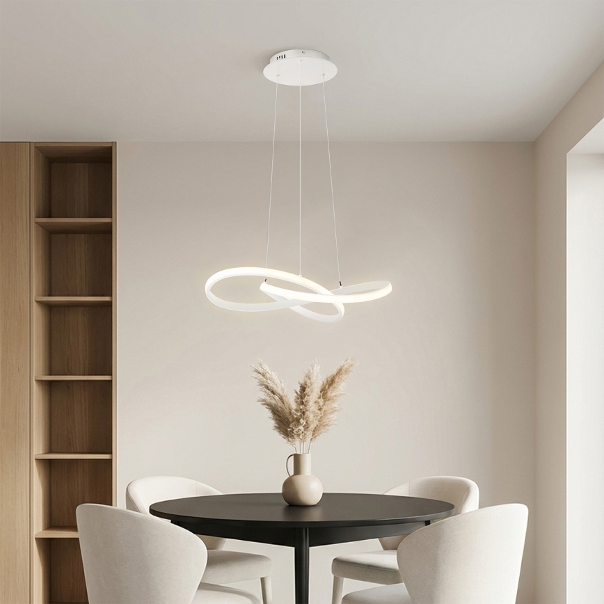 Brilagi - LED prigušiva luster na sajli INFINITY LED/55W/230V 3000-6000K 50x50 cm bela + daljinski upravljač