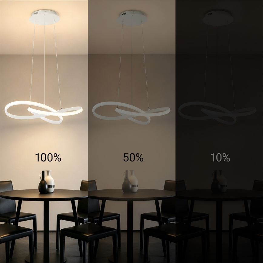 Brilagi - LED prigušiva luster na sajli INFINITY LED/55W/230V 3000-6000K 50x50 cm bela + daljinski upravljač