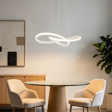 Brilagi - LED prigušiva luster na sajli INFINITY LED/55W/230V 3000-6000K 50x50 cm bela + daljinski upravljač