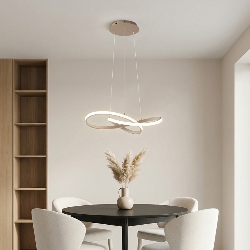 BRILAGI - LED prigušiva luster na sajli INFINITY LED/55W/230V 3000-6000K 50x50 cm bež + daljinski upravljač
