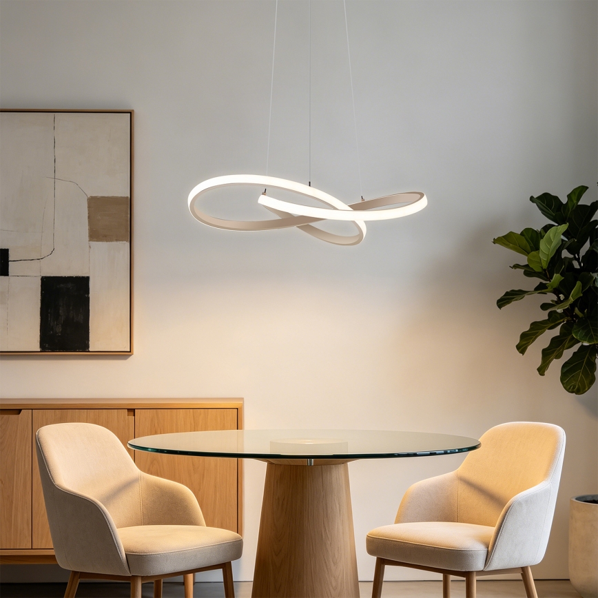 BRILAGI - LED prigušiva luster na sajli INFINITY LED/55W/230V 3000-6000K 50x50 cm bež + daljinski upravljač
