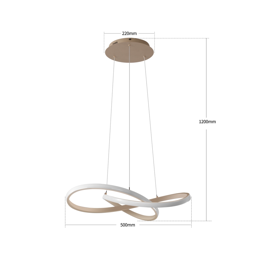 BRILAGI - LED prigušiva luster na sajli INFINITY LED/55W/230V 3000-6000K 50x50 cm bež + daljinski upravljač