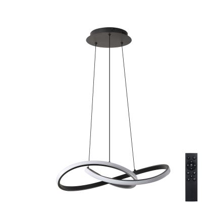 Brilagi - LED prigušiva luster na sajli INFINITY LED/55W/230V 3000-6000K 50x50 cm crna + daljinsko upravljanje