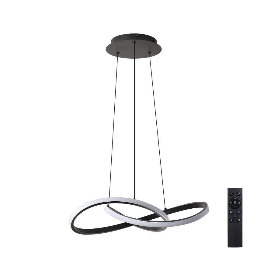 Brilagi - LED prigušiva luster na sajli INFINITY LED/55W/230V 3000-6000K 50x50 cm crna + daljinsko upravljanje