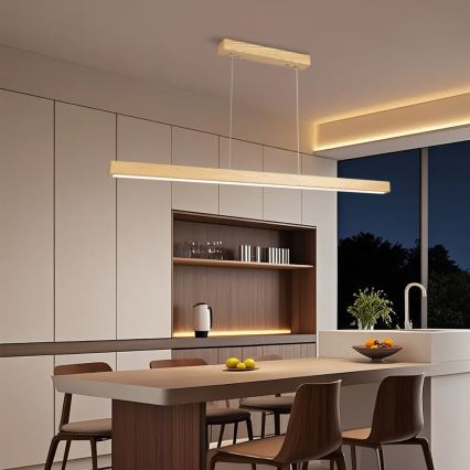 Brilagi - LED prigušiva luster na sajli OAK SMART LED/30W/230V Wi-Fi Tuya, hrast + daljinski upravljač