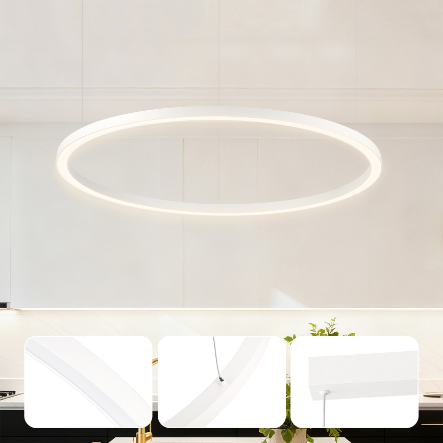Brilagi - LED prigušiva luster na sajli PORTOFINO LED/60W/230V 3000-6000K prečnik 80 cm bela + daljinski upravljač