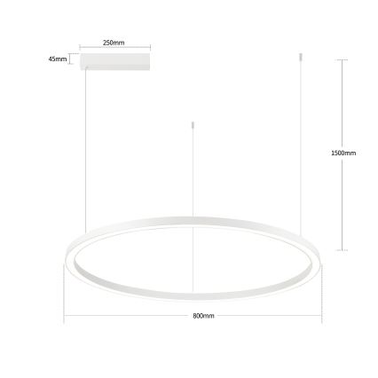 Brilagi - LED prigušiva luster na sajli PORTOFINO LED/60W/230V 3000-6000K prečnik 80 cm bela + daljinski upravljač