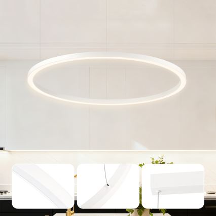 Brilagi - LED prigušiva luster na sajli PORTOFINO LED/60W/230V 3000-6000K prečnik 80 cm bela + daljinsko upravljanje