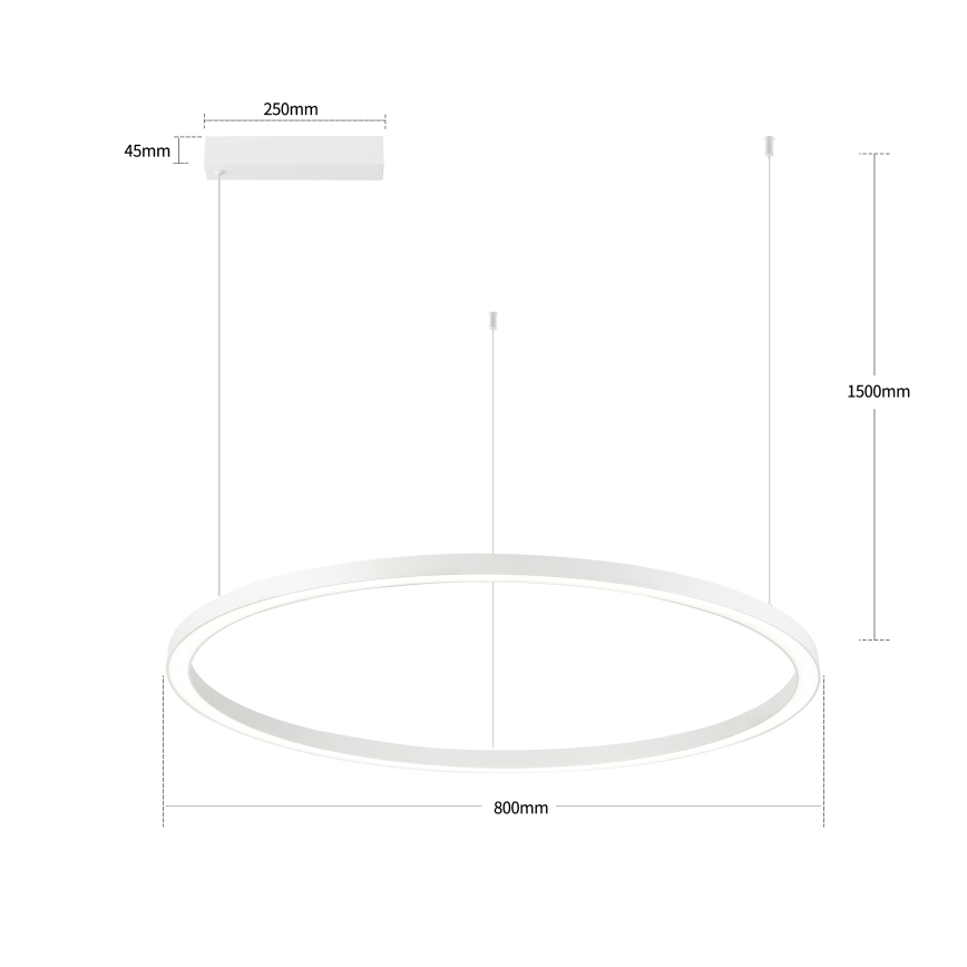 Brilagi - LED prigušiva luster na sajli PORTOFINO LED/60W/230V 3000-6000K prečnik 80 cm bela + daljinsko upravljanje