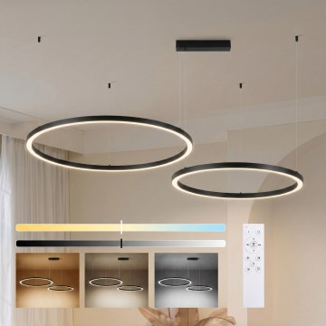 Brilagi - LED prigušiva luster na sajli PORTOFINO LED/98W/230V 3000-6000K crna + daljinski upravljač