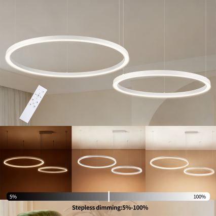 Brilagi - LED prigušiva luster na sajli PORTOFINO LED/98W/230V 3000-6000K bela + daljinsko upravljanje