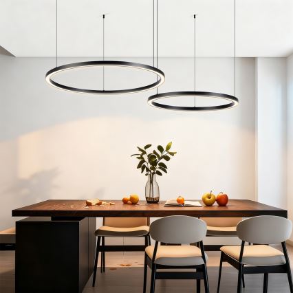Brilagi - LED prigušiva luster na sajli PORTOFINO LED/98W/230V 3000-6000K crna + daljinski upravljač