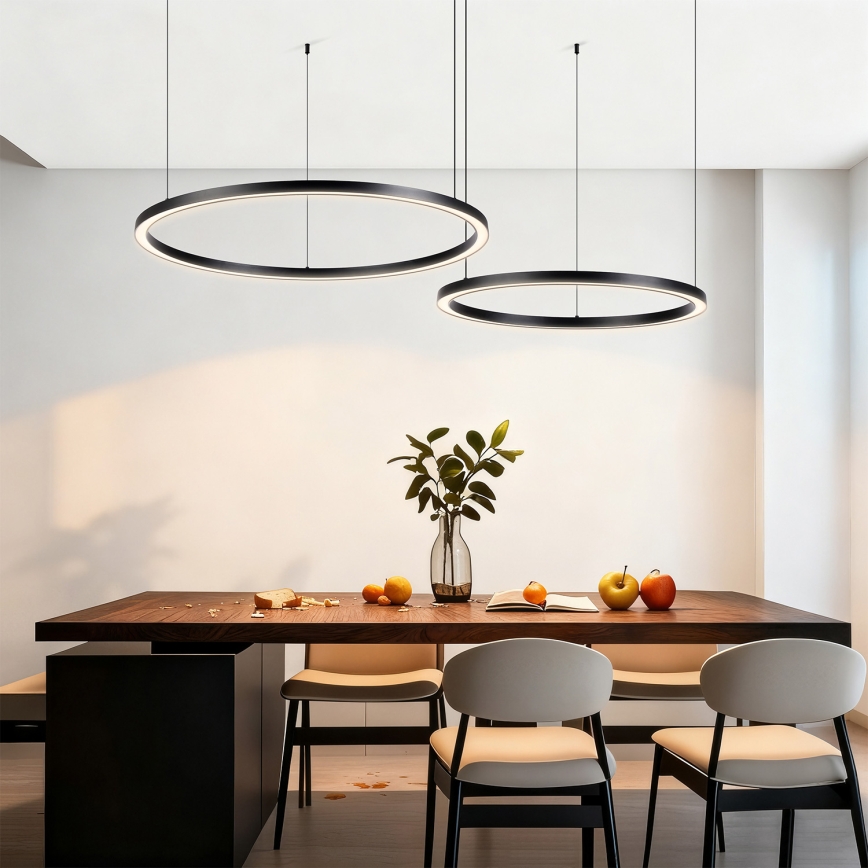 Brilagi - LED prigušiva luster na sajli PORTOFINO LED/98W/230V 3000-6000K crna + daljinski upravljač