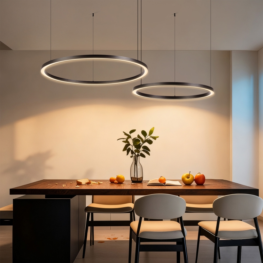 Brilagi - LED prigušiva luster na sajli PORTOFINO LED/98W/230V 3000-6000K crna + daljinski upravljač