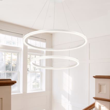 Brilagi - LED prigušiva luster na sajli PORTOFINO LED/98W/230V 3000-6000K prečnik 80 cm bela + daljinski upravljač