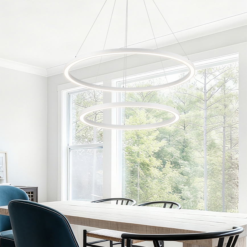 Brilagi - LED prigušiva luster na sajli PORTOFINO LED/98W/230V 3000-6000K prečnik 80 cm bela + daljinski upravljač