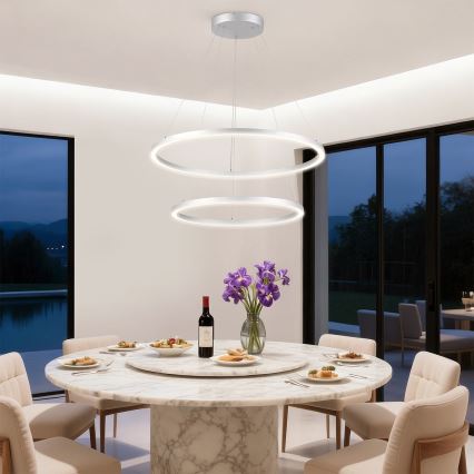 Brilagi - LED prigušiva luster na sajli PORTOFINO LED/98W/230V 3000-6000K prečnika 80 cm, srebran + daljinski upravljač