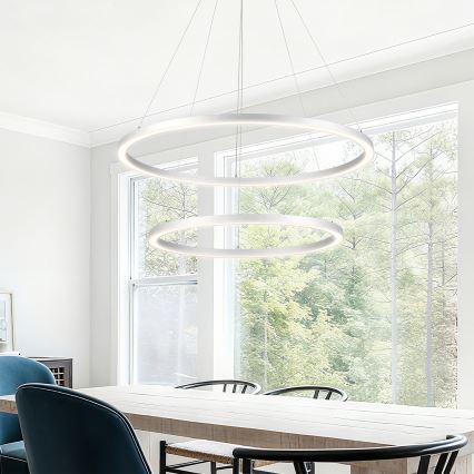 Brilagi - LED prigušiva luster na sajli PORTOFINO LED/98W/230V 3000-6000K prečnika 80 cm, srebran + daljinski upravljač