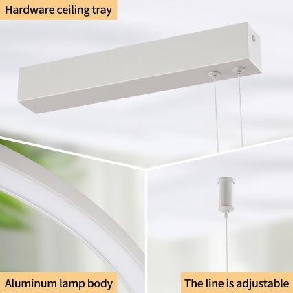 Brilagi - LED prigušiva luster na sajli PORTOFINO LED/98W/230V 3000-6000K srebrna + daljinski upravljač