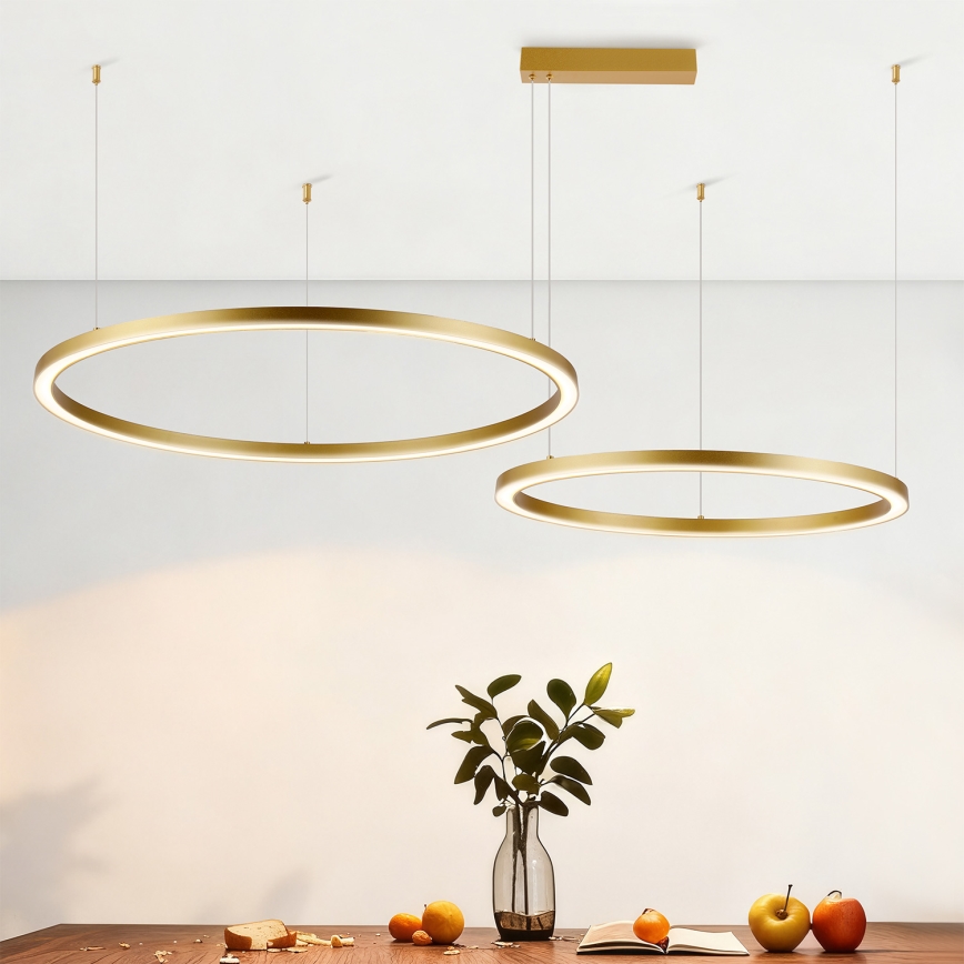 Brilagi - LED prigušiva luster na sajli PORTOFINO LED/98W/230V 3000-6000K zlatna + daljinski upravljač