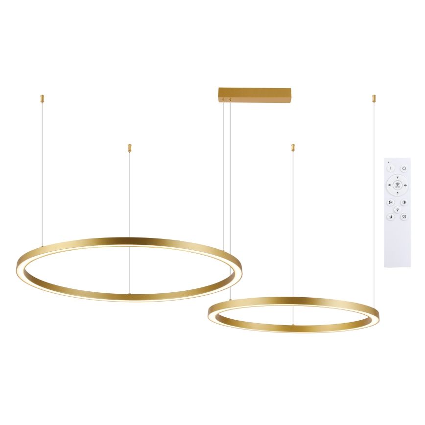 Brilagi - LED prigušiva luster na sajli PORTOFINO LED/98W/230V 3000-6000K zlatna + daljinski upravljač
