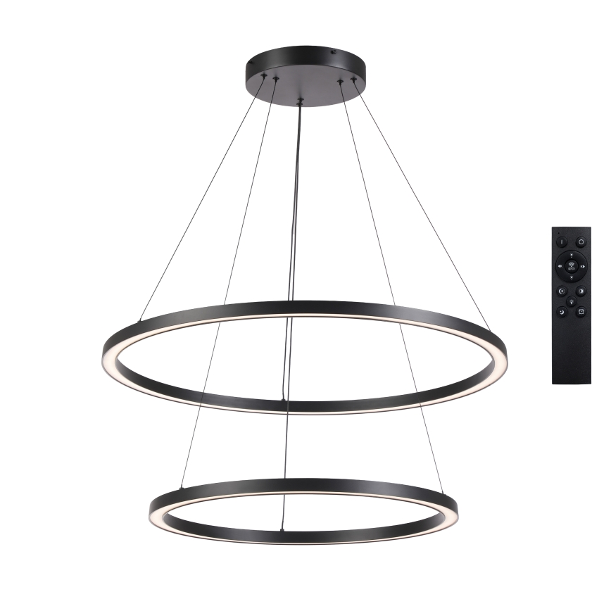 Brilagi - LED prigušiva luster na sajli PORTOFINO LED/98W/230V 3000-6000K pr. 80 cm crna + daljinski upravljač