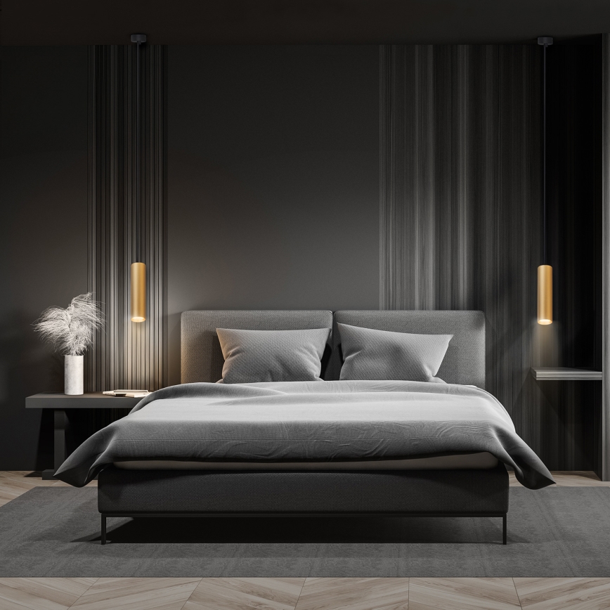 Brilagi - LED RGBW prigušiva luster na sajli SELE 1xGU10/4,8W/230V 3000K crna/zlatna + daljinski upravljač