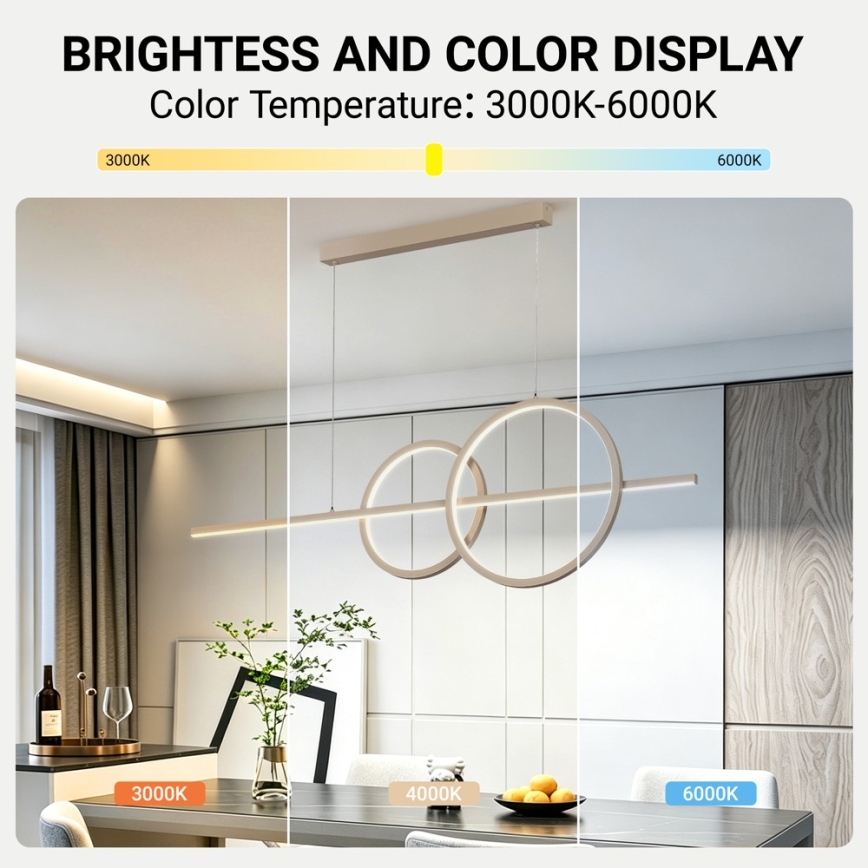 BRILAGI - LED prigušiva luster na sajli SIGNATURE LED/53W/230V 3000-6000K 120 cm bež+ s daljinskim upravljačem