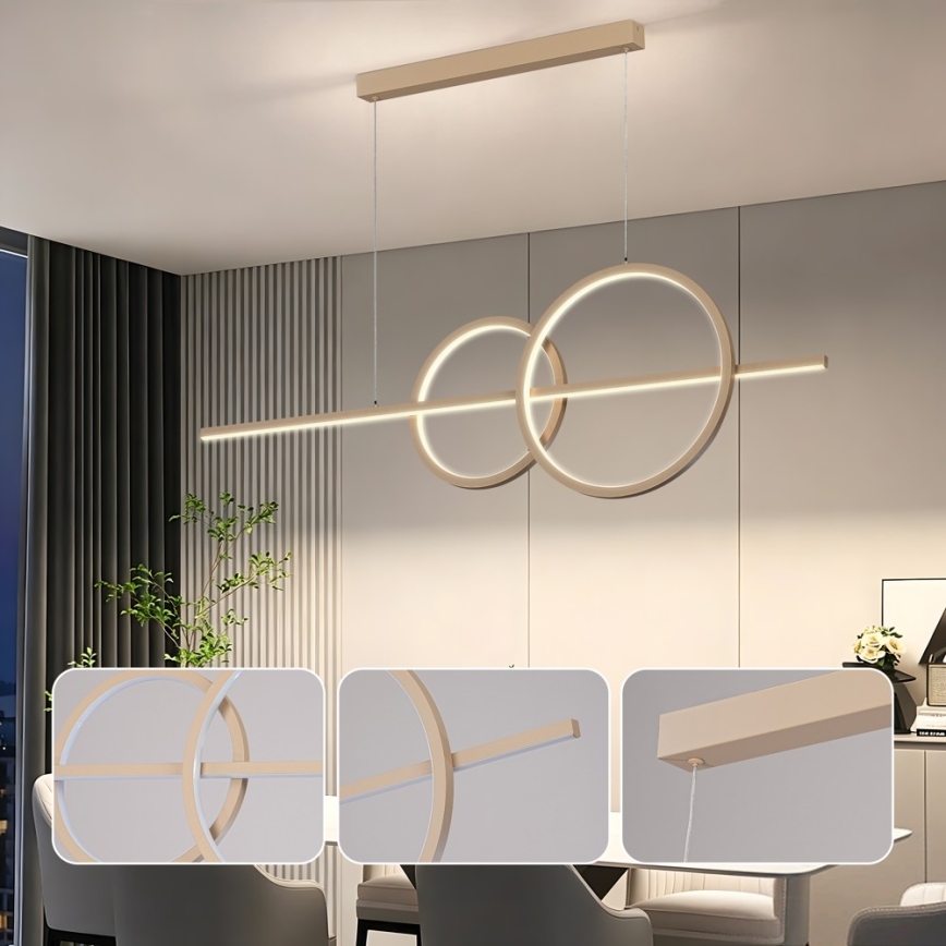 BRILAGI - LED prigušiva luster na sajli SIGNATURE LED/53W/230V 3000-6000K 120 cm bež+ s daljinskim upravljačem