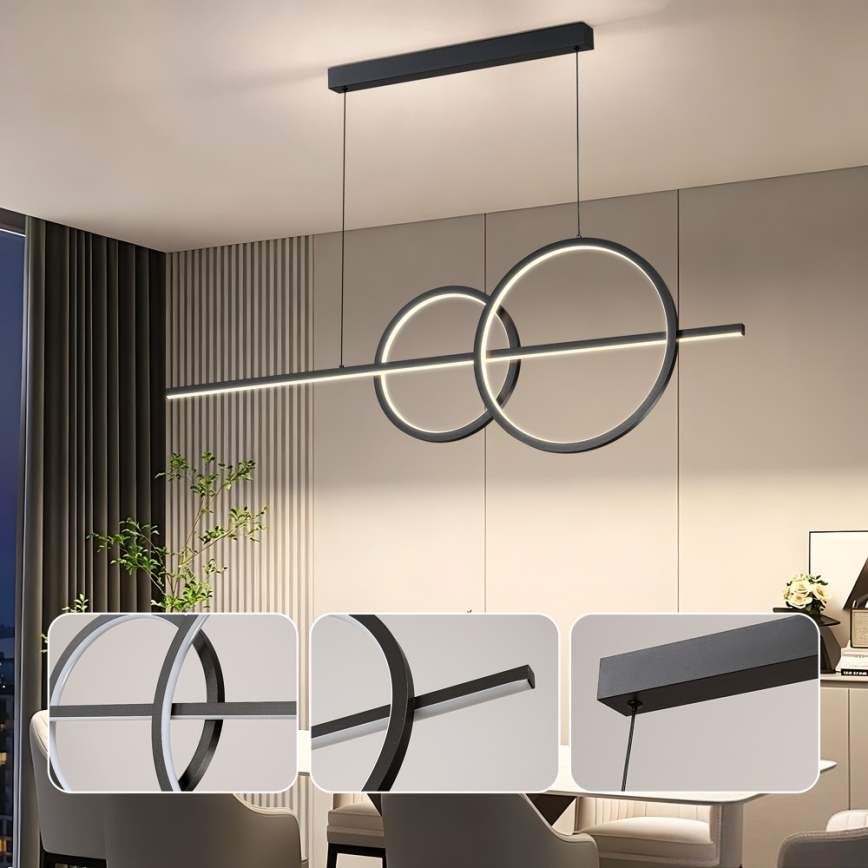 BRILAGI - LED prigušiva luster na sajli SIGNATURE LED/53W/230V 3000-6000K 120 cm crna + daljinski upravljač