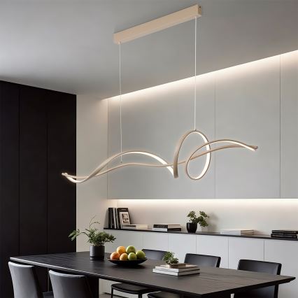 Brilagi - LED prigušiva luster na sajli SIGNATURE LED/55W/230V 3000-6000K 120x23 cm bež + daljinski upravljač