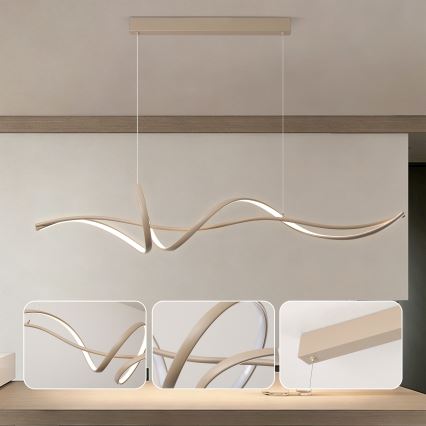 Brilagi - LED prigušiva luster na sajli SIGNATURE LED/55W/230V 3000-6000K 120x23 cm bež + daljinski upravljač