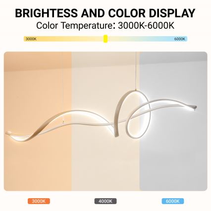 Brilagi - LED prigušiva luster na sajli SIGNATURE LED/55W/230V 3000-6000K 120x23 cm bež + daljinski upravljač