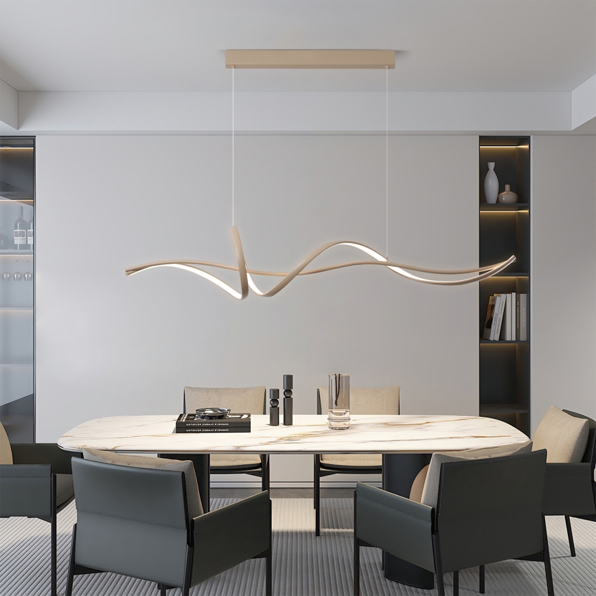 Brilagi - LED prigušiva luster na sajli SIGNATURE LED/55W/230V 3000-6000K 120x23 cm bež + daljinski upravljač