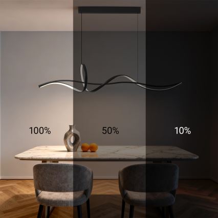 BRILAGI - LED prigušiva luster na sajli SIGNATURE LED/55W/230V 3000-6000K 120x23 cm crna + daljinski upravljač
