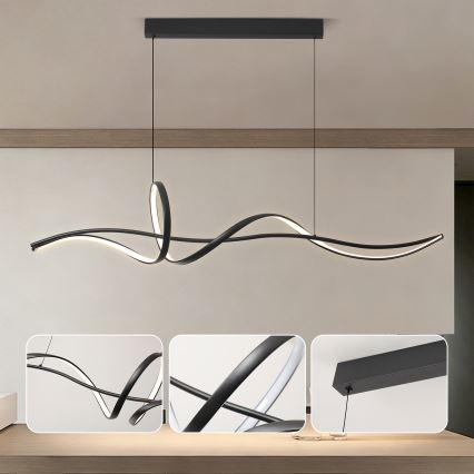 BRILAGI - LED prigušiva luster na sajli SIGNATURE LED/55W/230V 3000-6000K 120x23 cm crna + daljinski upravljač