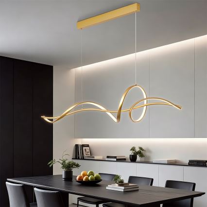 Brilagi - LED prigušiva luster na sajli SIGNATURE LED/55W/230V 3000-6000K 120x23 cm zlatna + daljinski upravljač