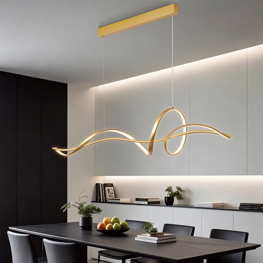 Brilagi - LED prigušiva luster na sajli SIGNATURE LED/55W/230V 3000-6000K 120x23 cm zlatna + daljinski upravljač